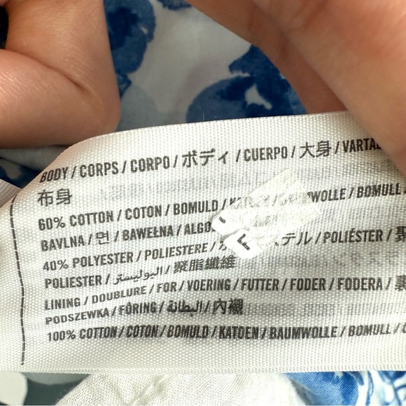 Abercrombie & Fitch Emerson Poplin Puff Sleeve floral Mini Dress size M - Picture 6 of 10